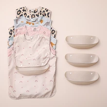 

Easy Wear Waterproof Feeding Bib Burp Cloths Kid Painting Smock Waterproof Mealtime Protection Washable Easy Clean Baby Smock