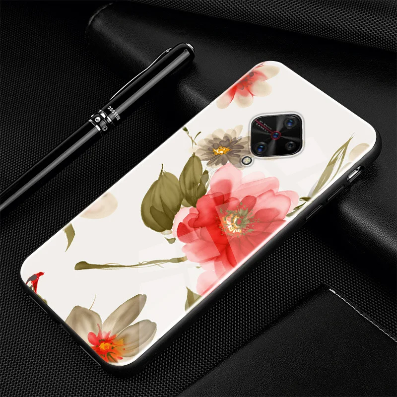 09 ДЛЯ vivo V17 чехол PC стеклянный чехол для телефона черный ТПУ бампер чехол для vivo V17 RU ЧЕХОЛ ДЛЯ vivo Y9S V 17 V1945A V1945 6,3" - Цвет: 09
