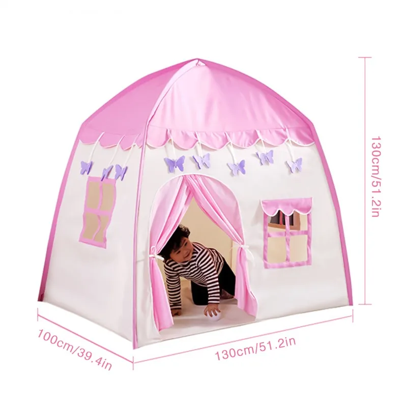 Kids Children Pop Up Tents Game Cubby Princess Castle Tent Playhouse Fairy Tale Inflatable Boys Girls Play Tent House Toy Gift