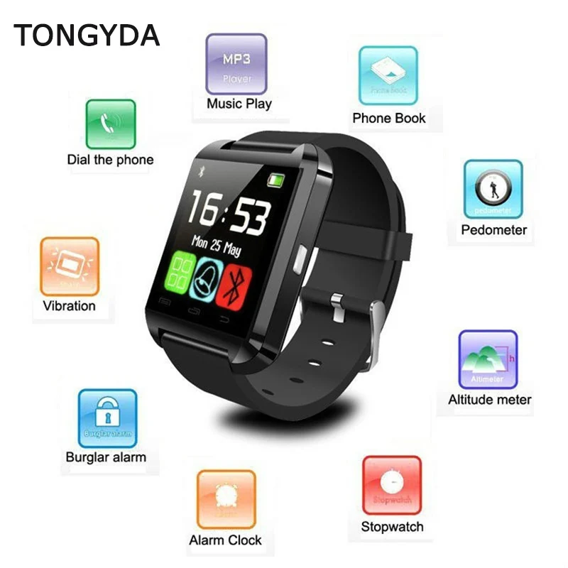 TONDYDA Smartwatch Bluetooth Smart Watch U8 For IOS Android Phone Wearable Device Wristband PK GT08 DZ09 A1 | Электроника