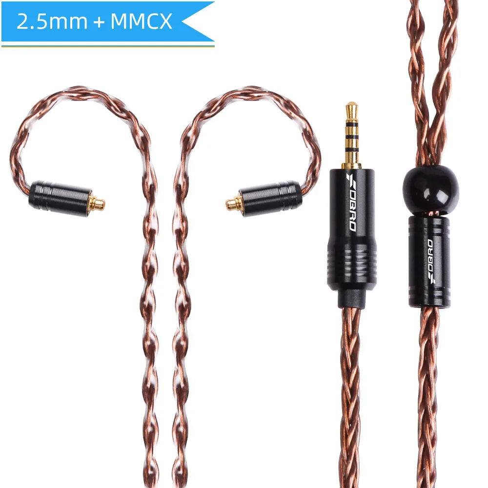 2.5mm MMCX Brown FDBRO 8 ядерный мини посеребренные компакт-дисков кабель IE80 MMCX 2Pin A2DC IM 2,5/3,5/4,4 мм балансный кабель для SE315 SE425 SE535 SE846 UE900 H3 - Цвет: 2.5mm MMCX Brown