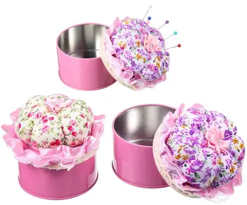 

Needle Pin Cushion with Metal Storage Box Insert the Sewing Needle to Prevent from Falling Store Sewing Tools Storage Case