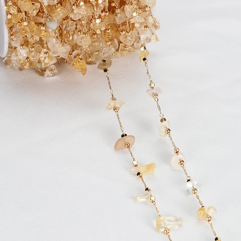 meter Crystal Stone Chain Natural Irregular Gravel Beads Chain for Jewelry Making DIY Necklace Bracelet Findings Free Shipping