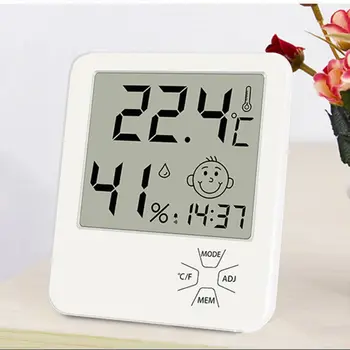 

Indoor Room LCD Display Electronic Temperature Humidity Meter Digital Thermometer Hygrometer Weather Station Alarm Clock