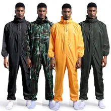 Водонепроницаемый комбинезон с капюшоном, дождевик, рабочая одежда, пыленепроницаемый дождевик унисекс, спецодежда, защитные костюмы S-XXXL