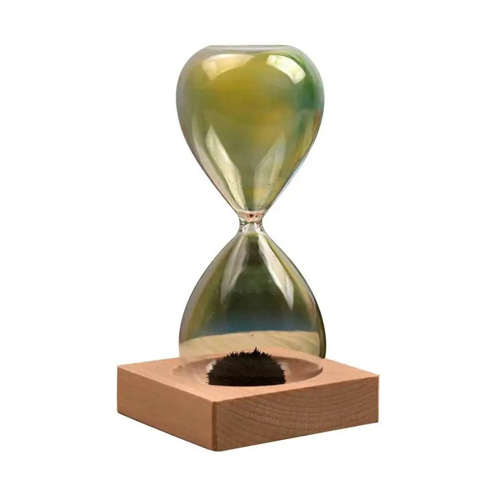 Магнитные Песочные часы, таймер, украшение для поверхности стола, магнитный песочный камень, креативный детский подарок, украшения для дома - Цвет: Черный