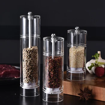 

Acrylic Grinder Mills Transparent Pepper Mill Manual Crusher Ceramic Multifunctional Cruet Mills Kitchen Tool Pepper Grinder