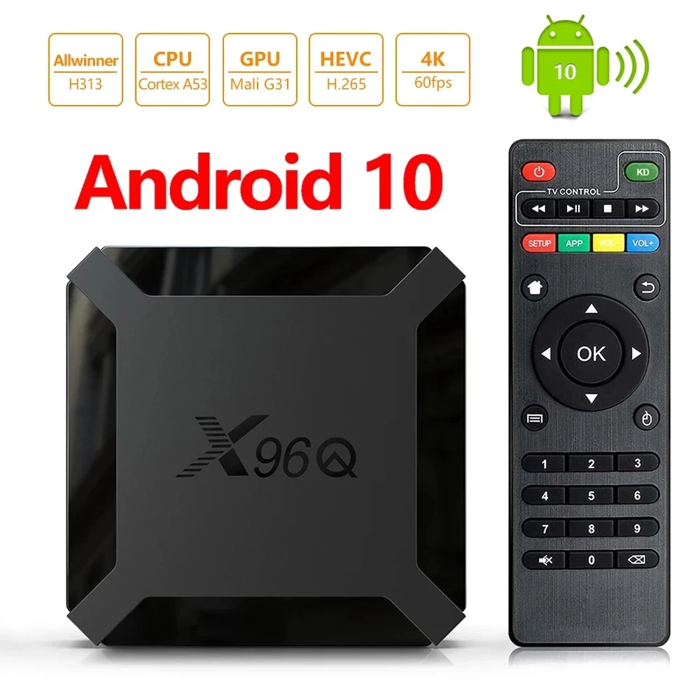 Оригинальная тв-приставка X96Q Android 10 0 Allwinner H313 четырехъядерный процессор 1 гб 8 2 16