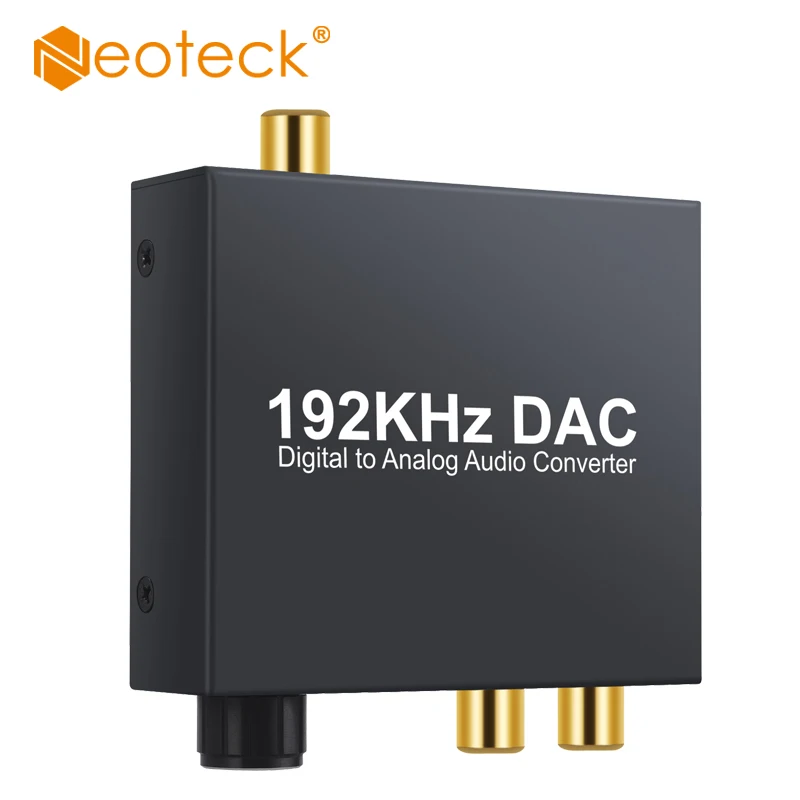 

Neoteck DAC With Volume Control Audio Converter Digital to Analog Audio 192kHz Audio Adapter Optical to RCA 3.5mm Jack DAC
