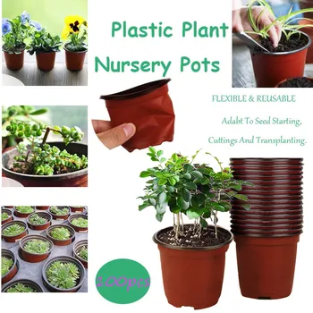 

100pcs Plant Flower Pots Plastic Planting Pot Universal Soft Flowers Nursery Seeds Storage Pot Flower Seedling Pots Tray d3
