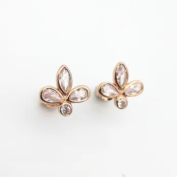 

Ms S925 pure silver zircon rose gold,Sterling silver , gold earrings euramerican popularity woman holiday gifts