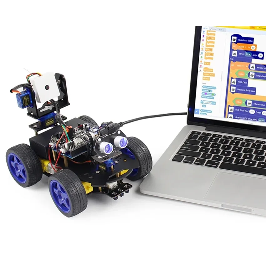 Yahboom Arduino Smart Car Robot Kit 4WD fpv Camera Video Remote Control Scratch Programming Education Smart Car