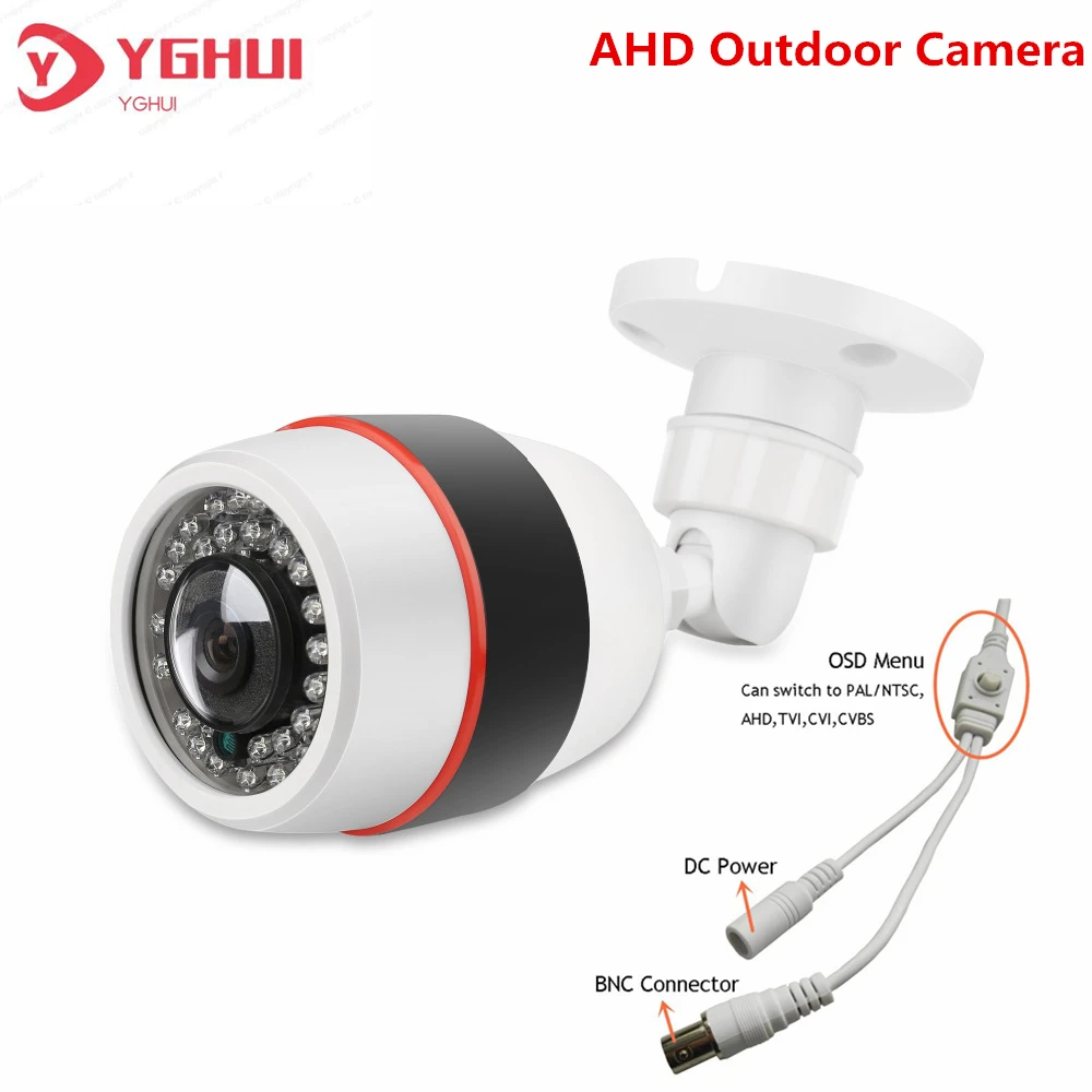 5MP AHD Outdoor Camera 180 Degree Lens IR Night Vision Waterproof Plastic Bullet Analog CCTV Camera With OSD Menu hamrol 1080p ahd analog camera hd 2 8mm wide angle lens waterproof nightvision indoor outdoor cctv bullet camera