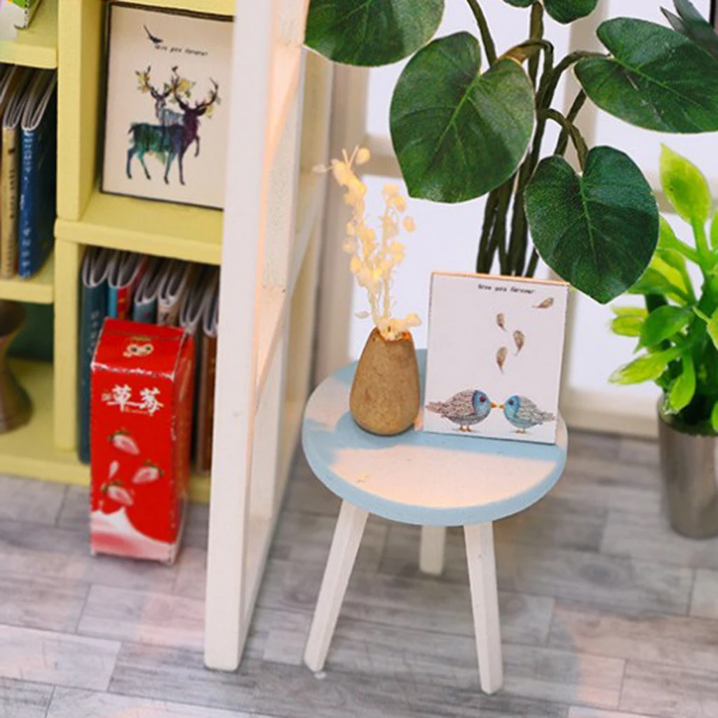 1:24 DIY Миниатюрные деревянные куклы дом мебель светодиодный светильник комплект, 3D Дом головоломки Кукольный домик Модель наборы-семья Nap