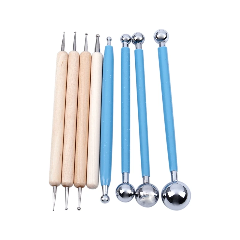 

8 Piece Ball Stylus Dotting Tools for Clay Pottery Ceramics Doll Modeling Paper Flowers