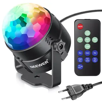 

Neewer Disco Ball Disco DJ Lights-Party Lights Sound Activated Storbe Light W/ Remote Control, Led 3W RGB , Dance lightshow