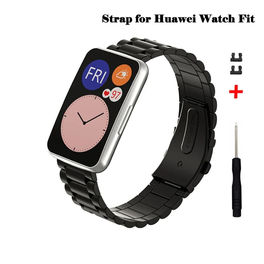 Watch Band Strap For Huawei Watch Fit Stainless Steel Metal Bracelet For Huawei Fit Smart Watch