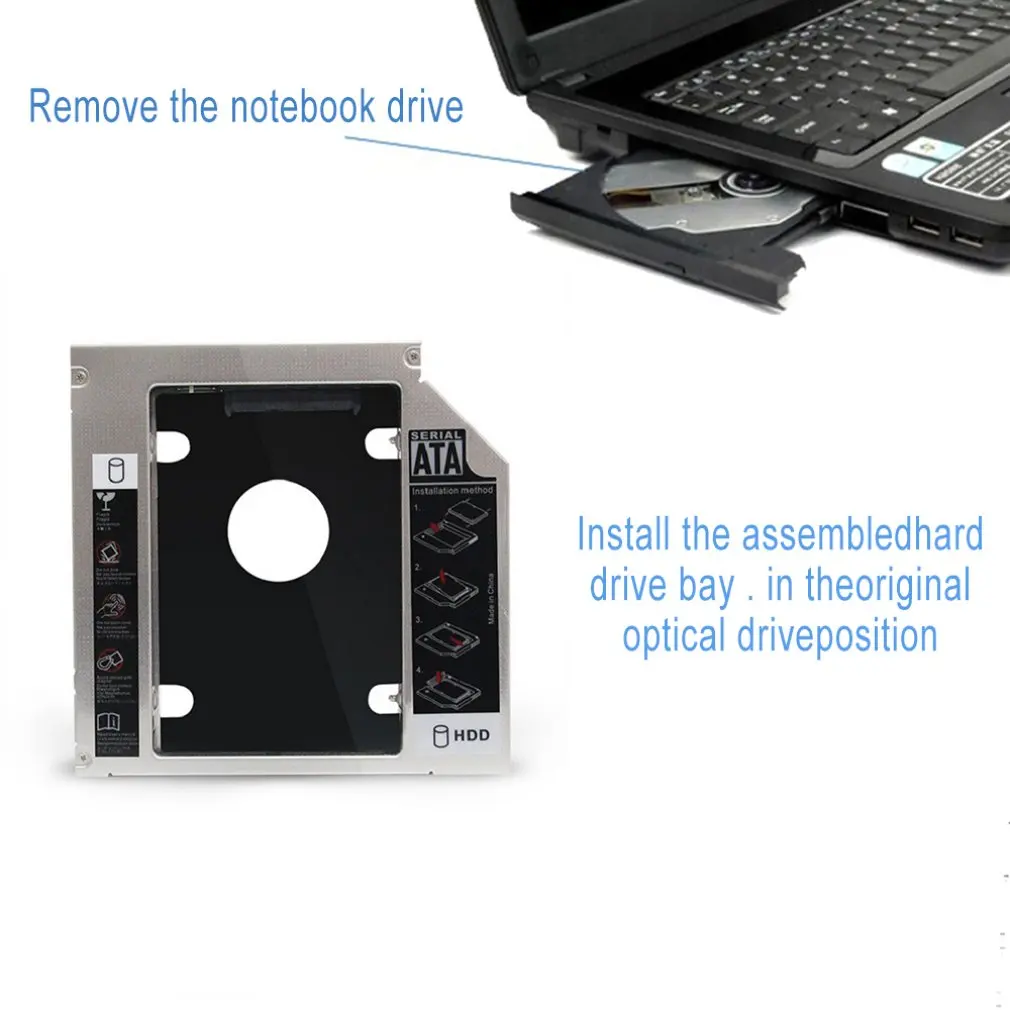 SATA для SATA 3 2 HDD жесткий диск 12,7 мм Универсальный Caddy CD/DVD-ROM Оптический отсек оптический привод кронштейн