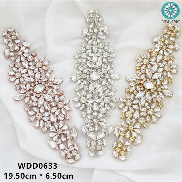 (1PC) Rhinestones bridal belt diamond gold wedding dress belt crystal wedding sash for wedding dress accessories WDD0633