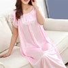 Women Night Gowns Sleepwear Lace Patchwork Nightwear Long Sleeping Dress Casual Ladies Home Dressing ► Photo 1/6