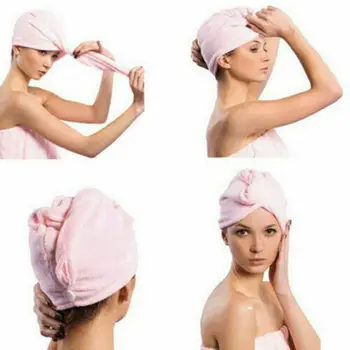 

Quick drying Hair Towel Cap Rapid Drying Hair Towel Thick Absorbent Shower Cap Fast Solid Color Towel