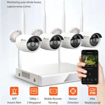 

DIGOO DG-KS7204 IP Cameras NVR Suit with 4 Pcs 1080P 2 Megapixels Wireless Support Onvif No Hard Drive APP Powered by Tuya