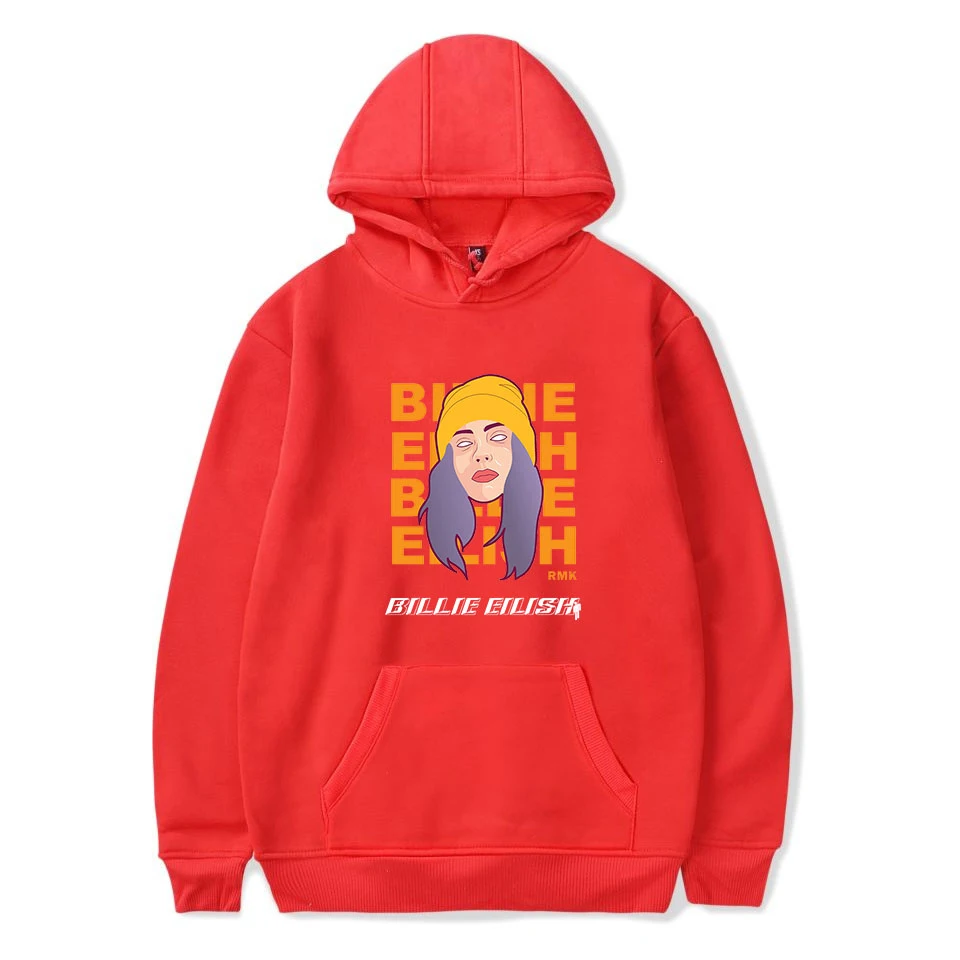 Толстовки с принтом Billie Eilish, женская и Мужская толстовка, известный певец, женские пуловеры с капюшоном, худи Billie Eilish, черная уличная одежда