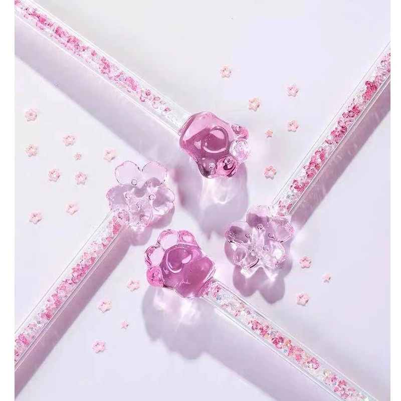 Cherry Flower Cat's Claw Star Diamond Stirring Rod Shiny Glass Stick Heart-shaped Cherry-shaped Design Stirrer Drinkware Tools cocktail stirrers
