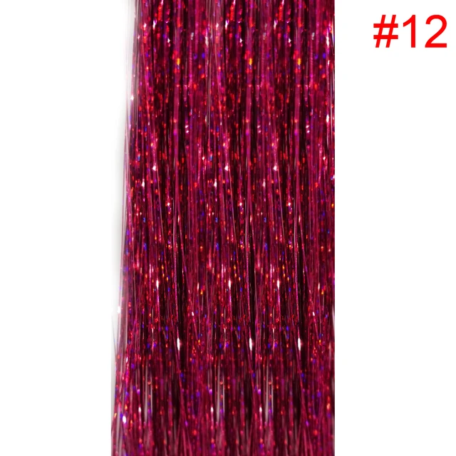 Sparkle Shiny Hair Tinsel Holographic Hair Dazzles Bling Twinkle Glitter Hair Extensions Colorful Hair Accessories For Braiding 1pc color12
