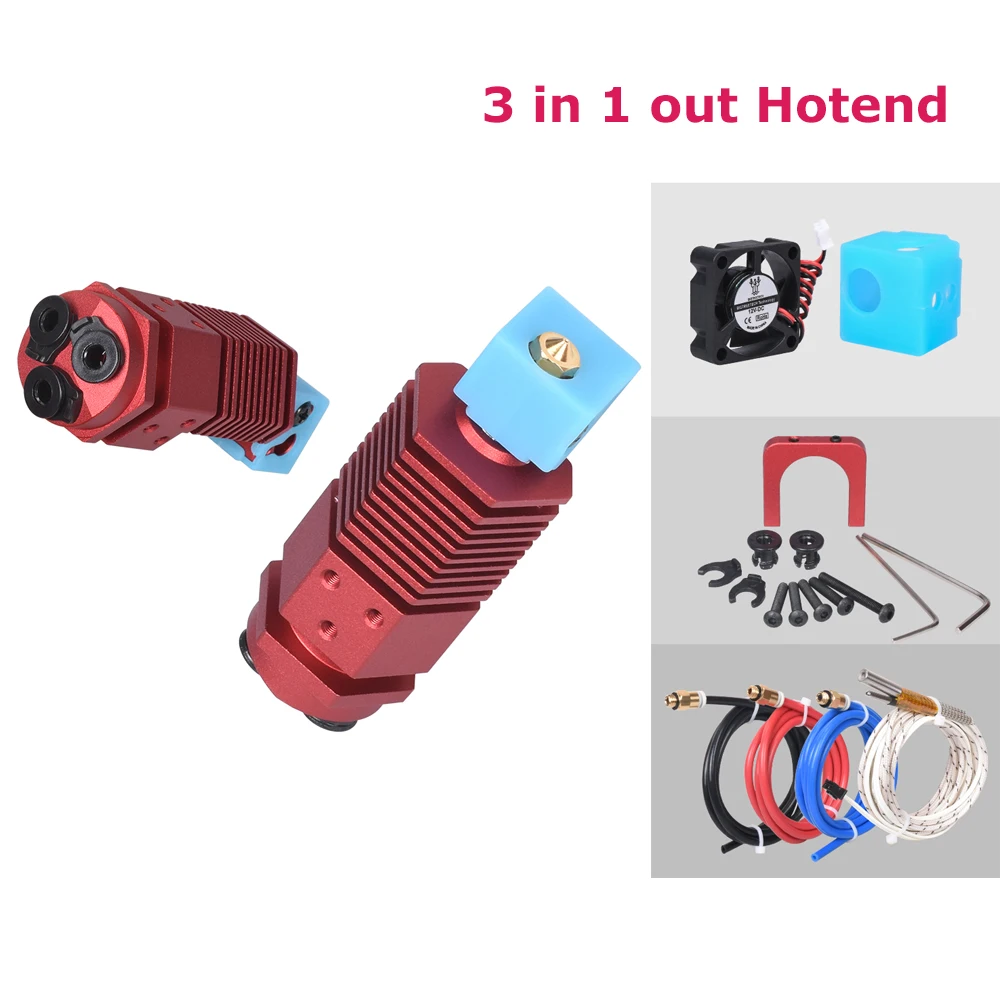 BIGTREETECH 3 в 1 выход Hotend Bowden экструдер переключение многоцветный вентилятор 12/24 J-head