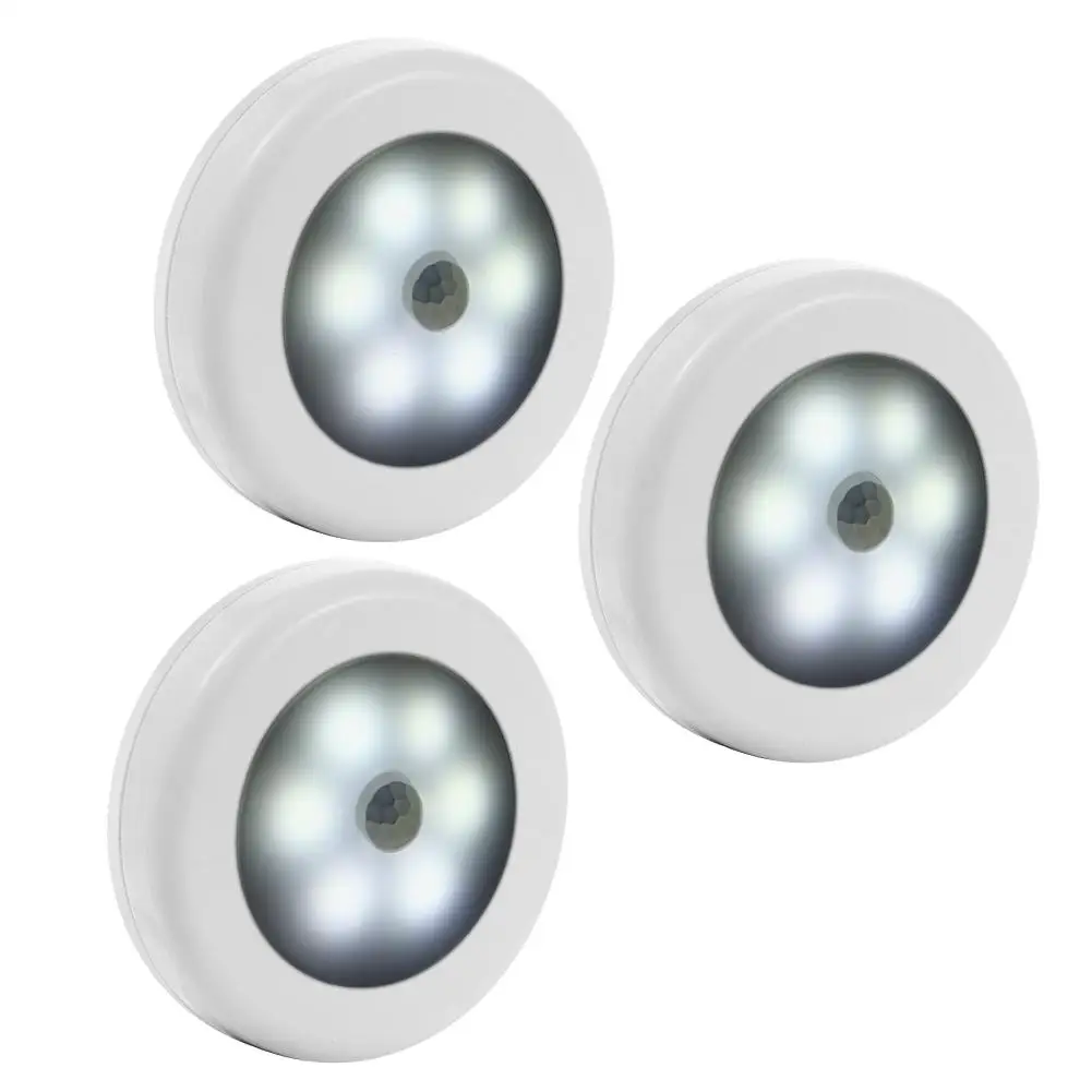 

DishyKooker 3 Packed Motion Sensor LED Night Light Battery Powered Stick-anywhere Wall Sconce Sensor Light for Hallway