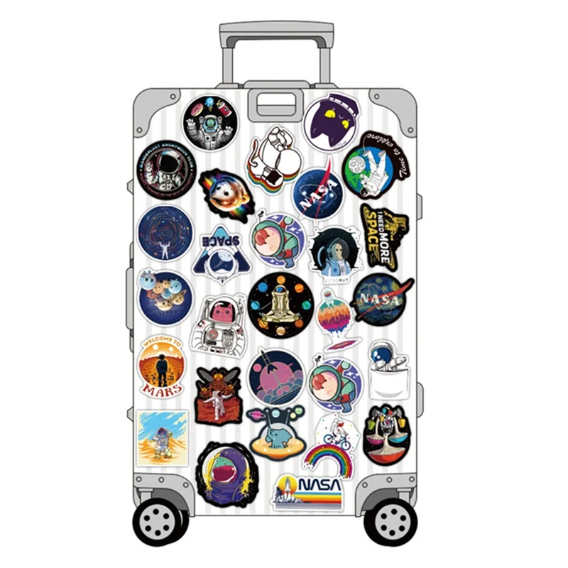 100pcs/set Outer Space Astronaut Stickers For Suitcase Skateboard Laptop Luggage Fridge Car Styling DIY Decal Sticker For Gift