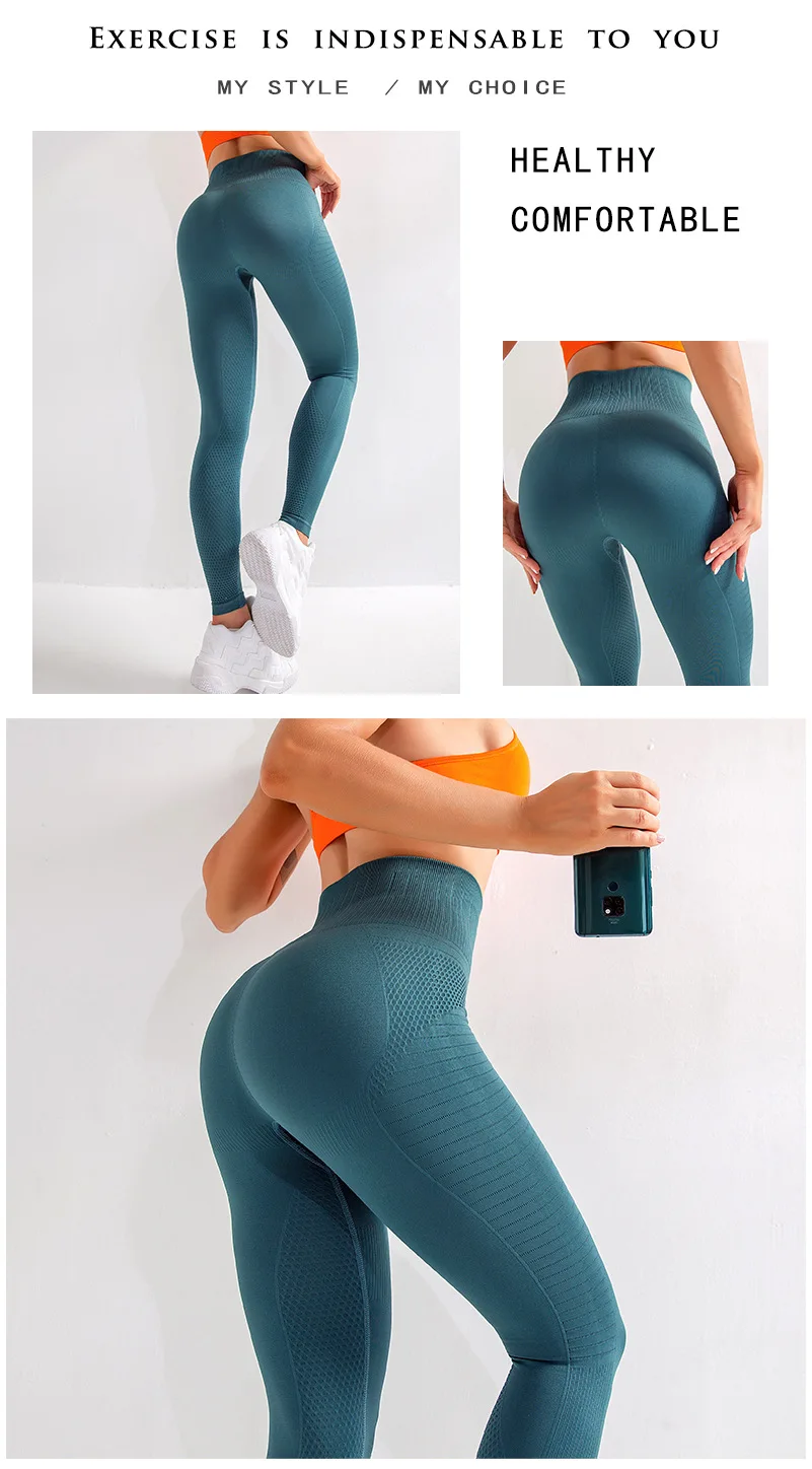LANTECH Women Yoga Leggings Fitness Running Pant High Waist Tummy Activewear Energy Seamless Push Up Fitness Sportswear Gym Wear