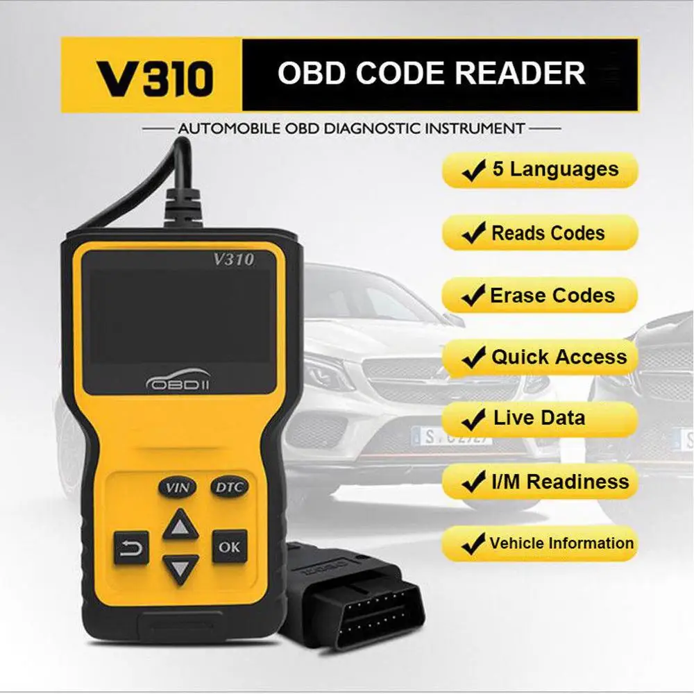 Viecar V310 полный OBD2 V 310 V1.1 считыватель кода OBDII/Европейская система бортовой диагностики OBDII автомобильный диагностический инструмент l obd2 сканер automotriz
