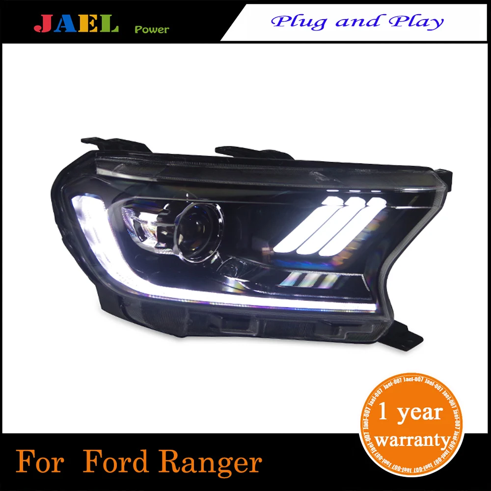 

LED Headlight For Ford Ranger Everest Endeavour Headlights Mus Headlights LED DRL Running lights Bi-Xenon Beam lights angel eyes