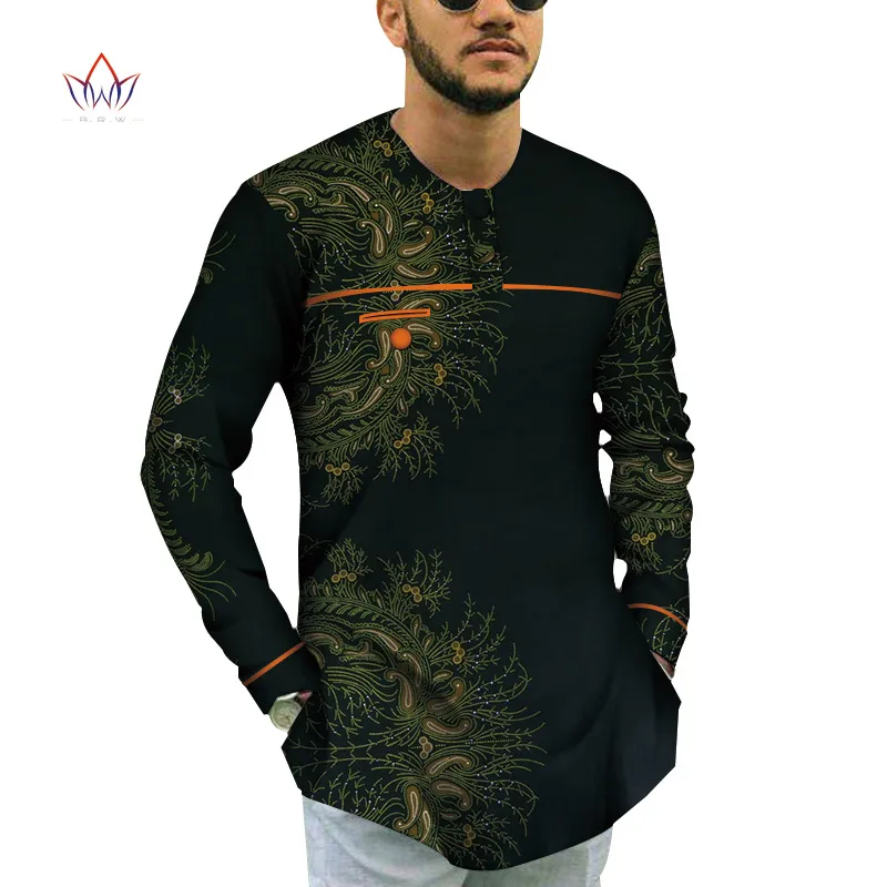 Cotton Men Short Sleeve Top Tees African Clothes Bazin Riche African Design Clothing Casual Mens Print Top Shirts WYN791