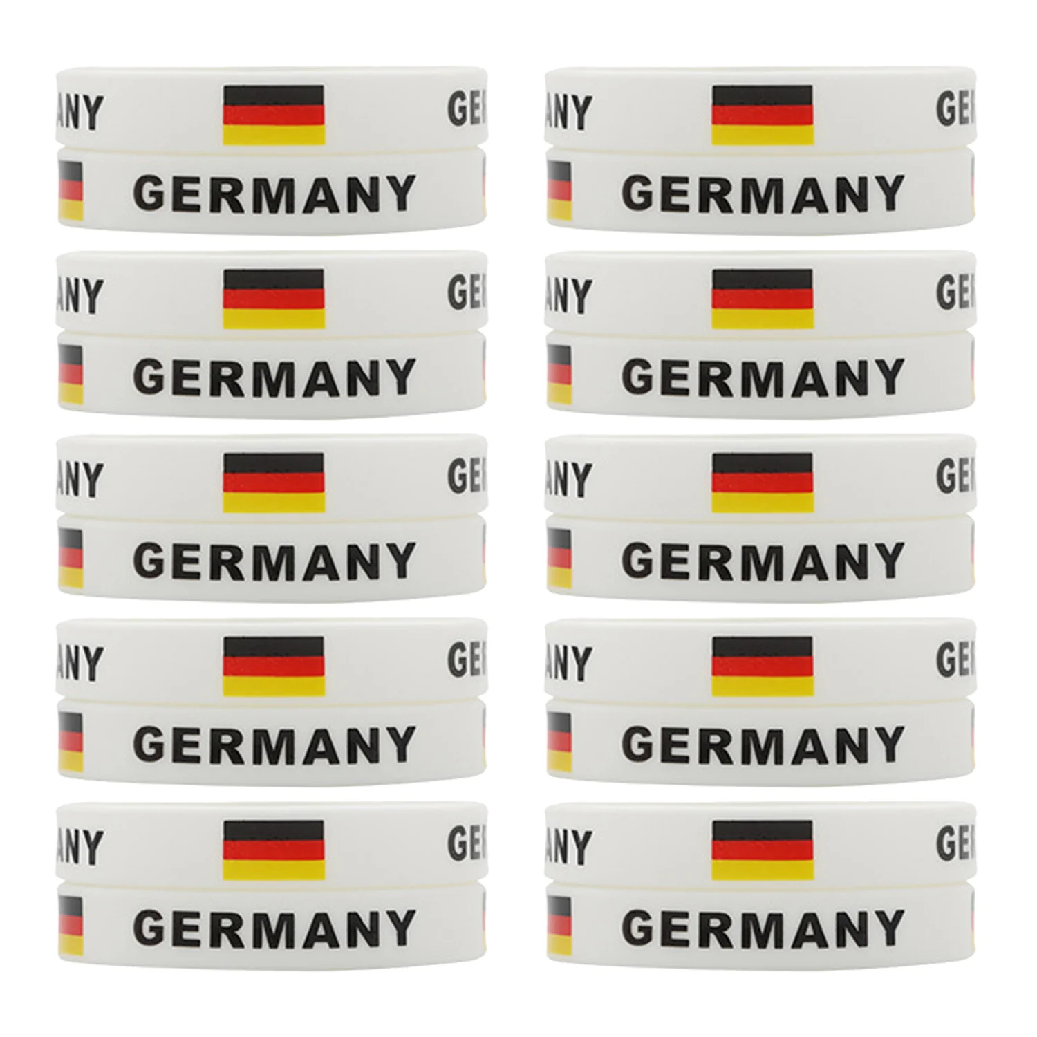 Germany Besegad 10 шт. Силиконовый Браслет Классический Национальный Государственный наручная повязка флаг для евро Кубка мира вечерние игровые вечерние наклейки - Цвет: Germany