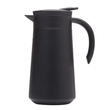

800ml Double-Layer Stainless Steel Coffee Pot Simple Teapot Handheld Coffee Kettle for Home Kitchen Coffee Shop (Black)