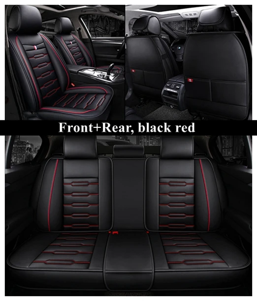 Передняя+ задняя крышка сиденья автомобиля набор для FIAT Punto Tipo Palio sedci Aegea freeont Fullback Panda Idea Strada Uno Linea Viaggio Ottimo - Название цвета: black red standard