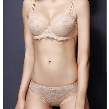 

Vgplay Women Bra Set Sexy Lace Embroidery Floral Unlined Plunge Lingerie Adjusted-straps Panty And Bras For Women