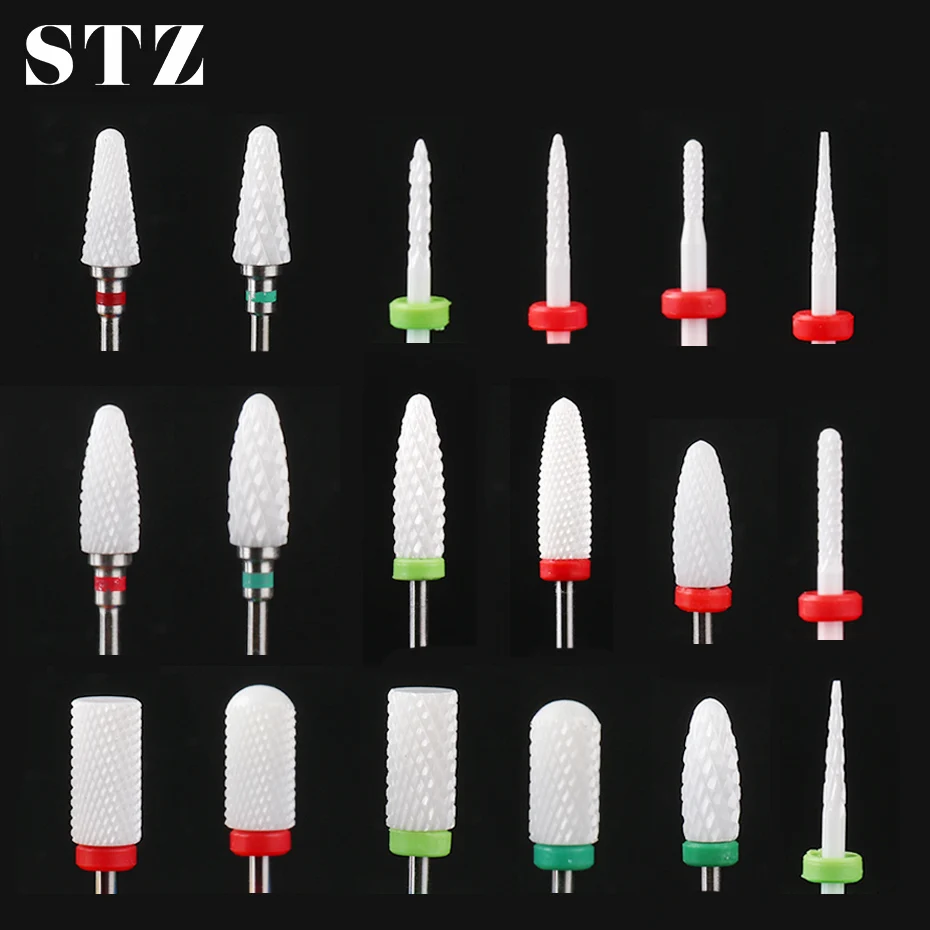 Керамическая фреза STZ XTC23-42, 20 типов, для электрического аппарата для маникюра, роторные фрезы для ногтей, инструменты для педикюра