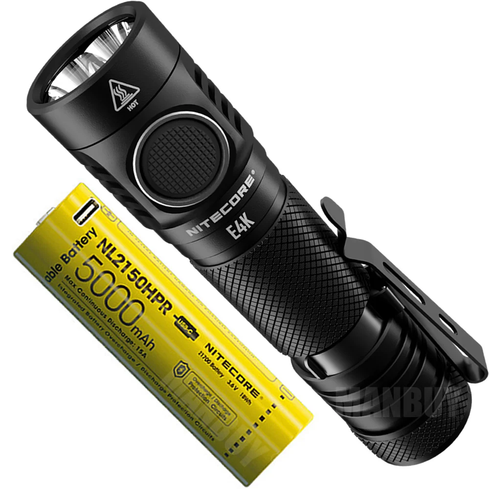 NITECORE E4K 4400 Lumens 4xCREE XP-L2 V6 LED Torch Compact EDC Flashligh t+ 5000mAh 21700 Battery Outdoor Camping Fishing Search