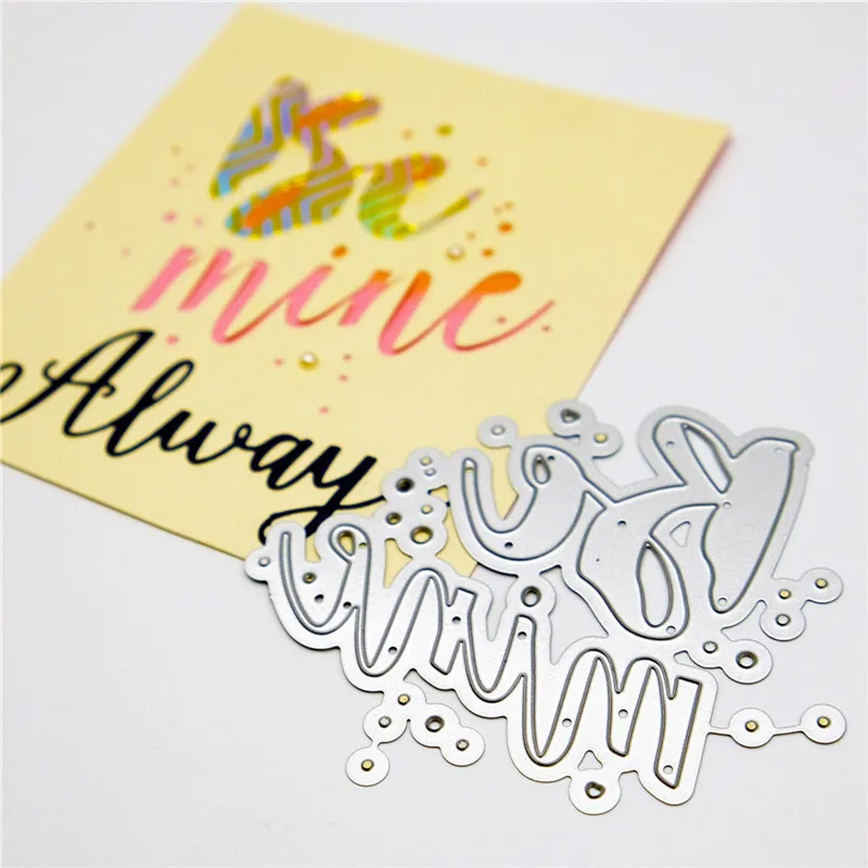 

Naifumodo Word Dies Be Mine Metal Cutting Dies New 2019 for Card Making Scrapbooking Cuts Decor Stencil Craft Dies
