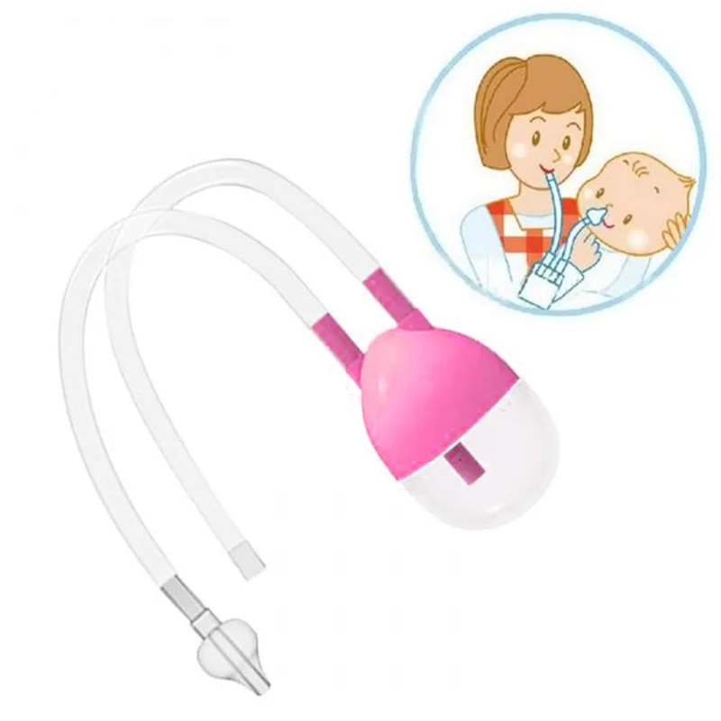 pink Для соплей новорожденных Носовой аспиратор для безопасности ребенка, очиститель носа для ребенка, очиститель носа для ребенка, уход за соплями для новорожденных, безопасный силиконовый аспиратор для носа - Цвет: pink