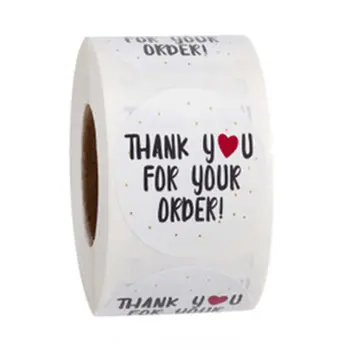

Roll Sealing Stickers Thank You Baking Handmade Crafts Copper Plate Self-Adhesive Material Round Decoration Stickers 1 Inch