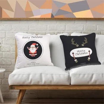 

Christmas Cartoon Style Short Plush Single Side Pillow Case Seat Car Home Decor Throw Pillowcase Decoration Winter