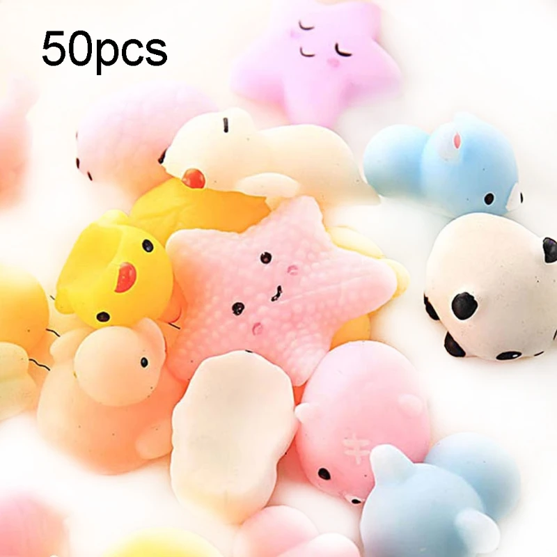 50pcs Mini Cute Animals Squishy Toys Anti Stress Relief Squeeze Toy Squishi Gift DXAD