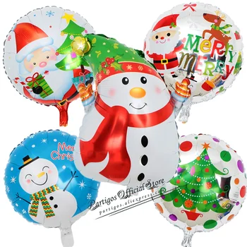 

10pcs 18inch Marry Christmas Tree Santa Claus Snowman Helium Globos Foil Balloons Christmas Decor Supplies New Year Gifts Ball