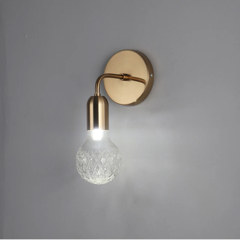 Современная стеклянная лампа, золотой настенный светильник+ лампы для ванной, лампа с гальваническим покрытием из металла G9, Светодиодные Бра, настенный светильник, осветительная зеркальная лампа