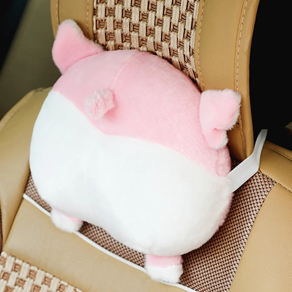 Розовая свинья Нижняя Автомобильная подушка для шеи на сиденье свиньи Ягодицы Подушка под голову плюшевая игрушка-машинка аксессуары 18X23 см 8X